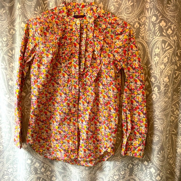 FABULOUS! J Crew Liberty of London ruffle bib top🎉👏🏻 - Picture 6 of 12